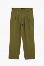 Pantaloni casual kaki cu curea reglabilă