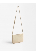 Geantă crossbody mică aurie cu textură metalică
