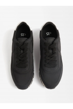 Sneakers negri casual cu talpă groasă