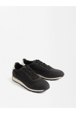 Sneakers negri casual cu talpă groasă