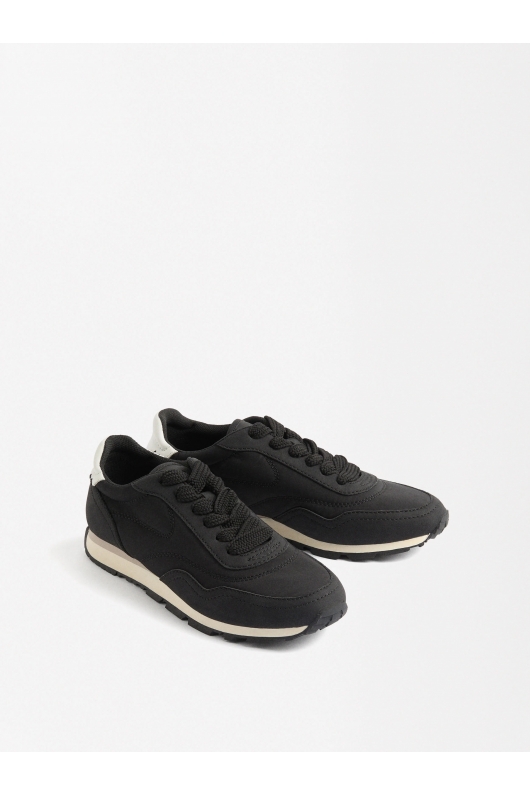 Sneakers negri casual cu talpă groasă