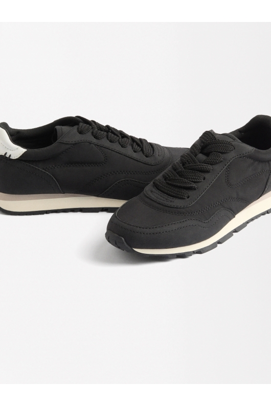 Sneakers negri casual cu talpă groasă