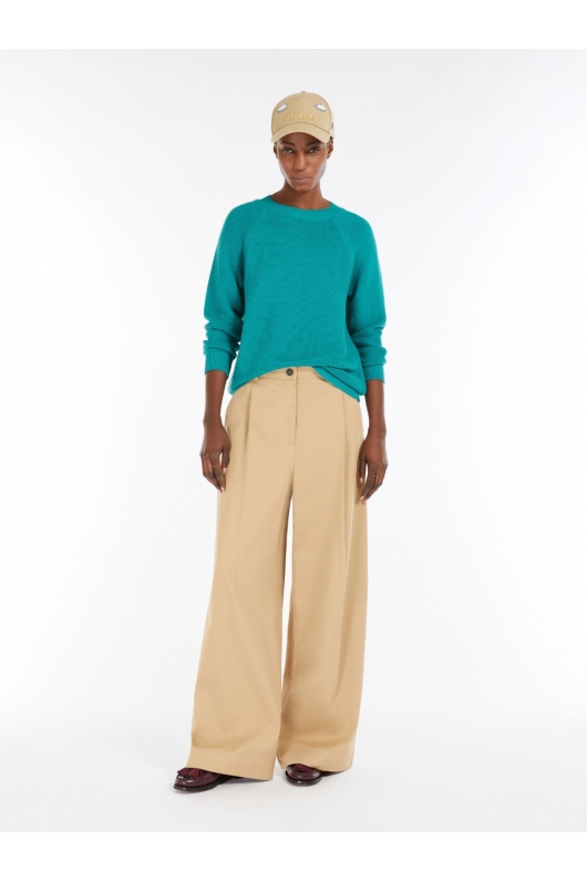 Pulover verde smarald casual cu mâneci raglan