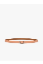 Curea roz pastel din piele cu cataramă metalică