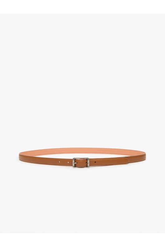 Curea roz pastel din piele cu cataramă metalică