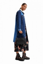 Geacă lungă din denim cu căptușeală matlasată