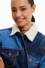 Geacă lungă din denim cu căptușeală matlasată