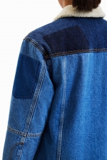Geacă lungă din denim cu căptușeală matlasată