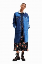 Geacă lungă din denim cu căptușeală matlasată