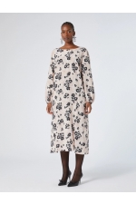 Rochie midi din mătase cu print floral