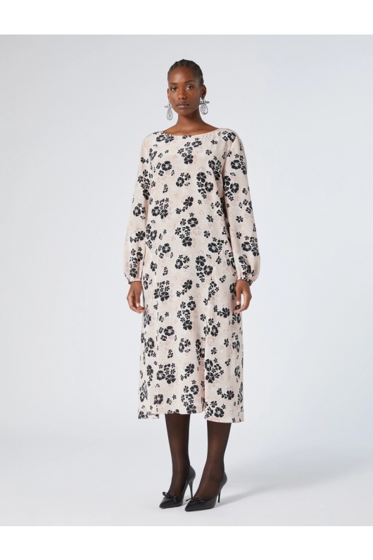 Rochie midi din mătase cu print floral