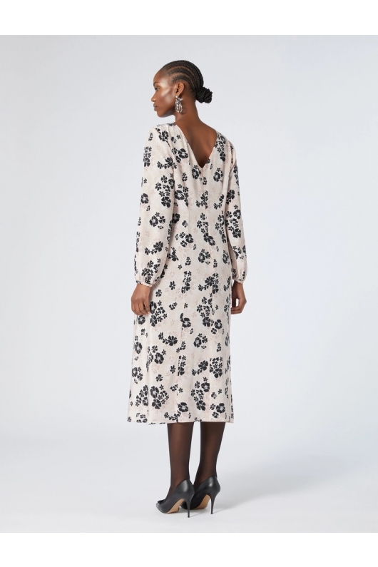 Rochie midi din mătase cu print floral