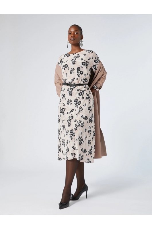Rochie midi din mătase cu print floral