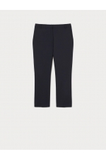 Pantaloni bleumarin evazați cu pliuri presate
