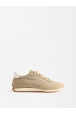 Sneakers casual bej cu talpă groasă