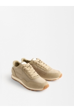 Sneakers casual bej cu talpă groasă