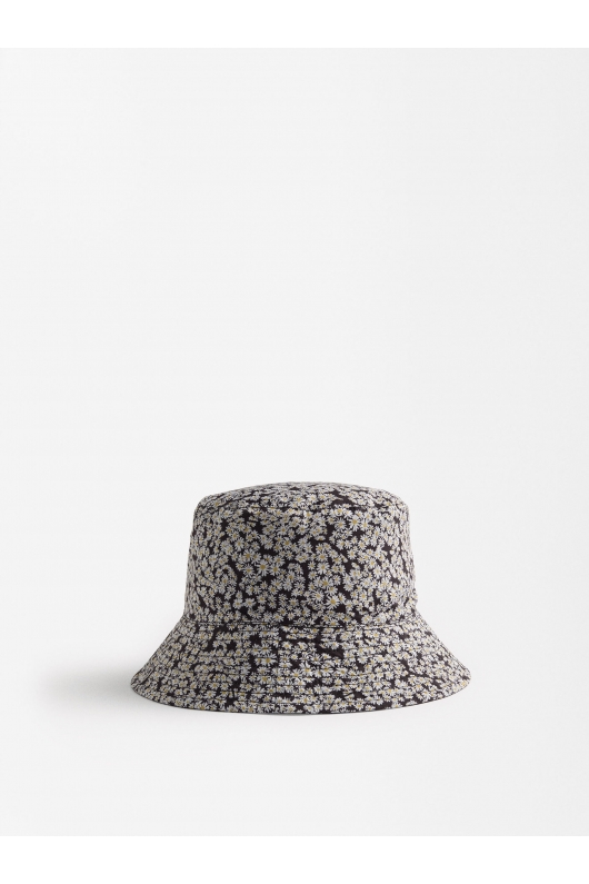 Pălărie bucket reversibilă alb-negru
