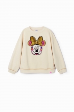 Hanorac negru oversize cu broderie Minnie Mouse