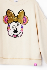 Hanorac negru oversize cu broderie Minnie Mouse