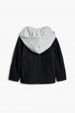 Jachetă puffer reversibilă cu glugă și fermoar