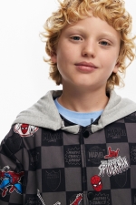 Jachetă puffer reversibilă cu glugă și fermoar