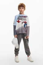 Bluză roșie casual cu imprimeu Spiderman