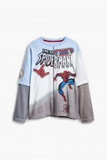 Bluză roșie casual cu imprimeu Spiderman