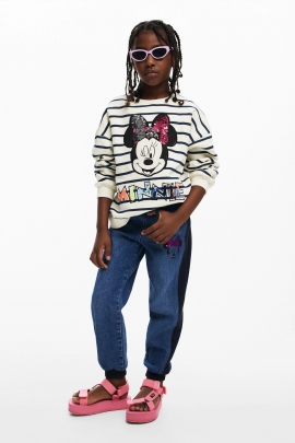 Pantaloni jogger din denim albastru casual