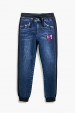 Pantaloni jogger din denim albastru casual