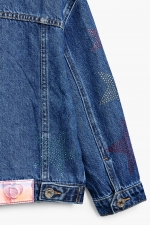 Jachetă scurtă din denim albastru casual