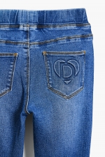 Colanți denim albaștri cu talie înaltă