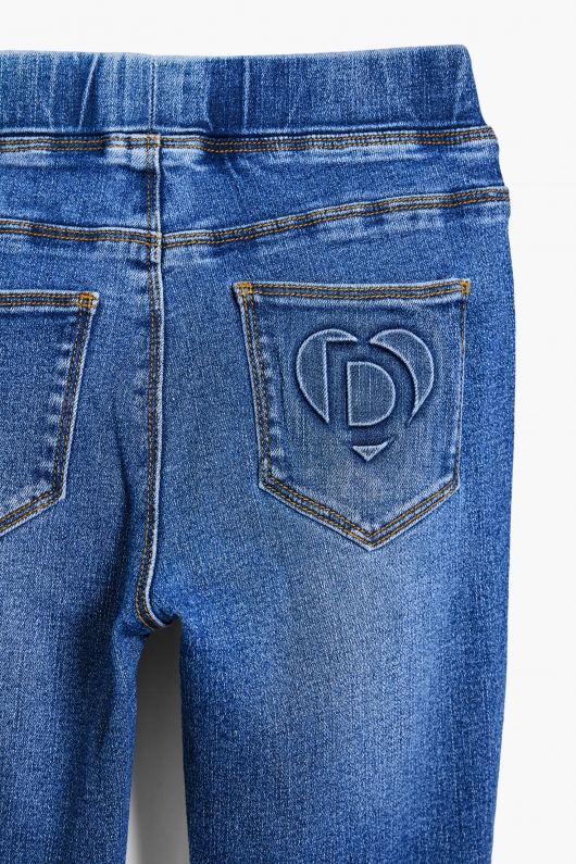Colanți denim albaștri cu talie înaltă