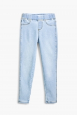 Colanți denim albaștri cu talie înaltă