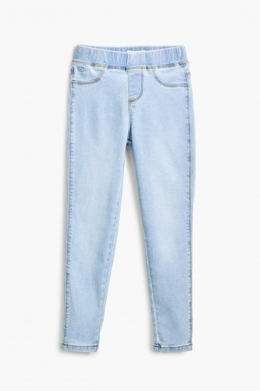 Colanți denim albaștri cu talie înaltă