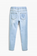 Colanți denim albaștri cu talie înaltă