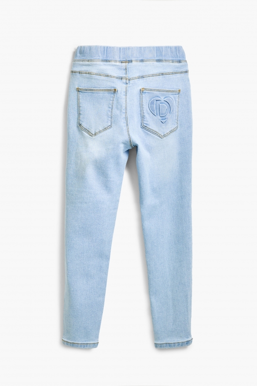 Colanți denim albaștri cu talie înaltă