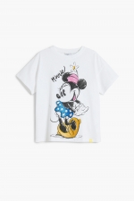 Tricou alb copii cu imprimeu Minnie Mouse