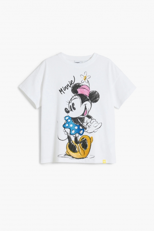 Tricou alb copii cu imprimeu Minnie Mouse