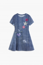 Rochie cu print denim