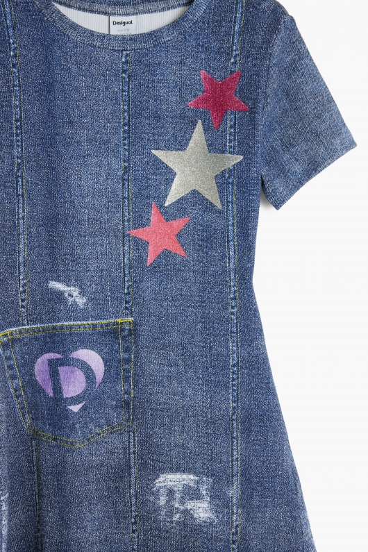 Rochie cu print denim
