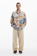 Cămașă casual cu imprimeu multicolor