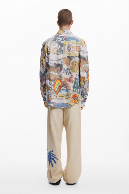 Cămașă casual cu imprimeu multicolor
