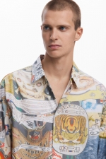 Cămașă casual cu imprimeu multicolor