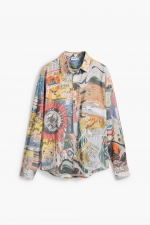 Cămașă casual cu imprimeu multicolor
