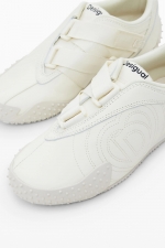 Adidași crem casual din piele cu talpă groasă