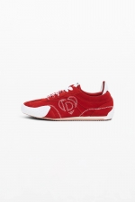 Adidași roșii casual din piele cu talpă groasă
