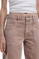 Pantaloni denim balloon cu talie înaltă