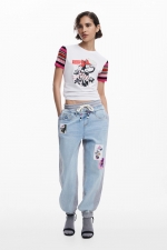 Pantaloni jogger din denim albastru casual