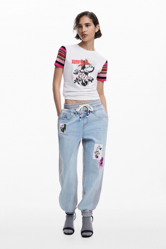 Pantaloni jogger din denim albastru casual
