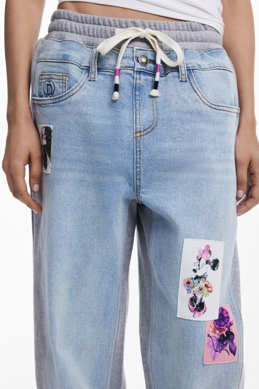 Pantaloni jogger din denim albastru casual